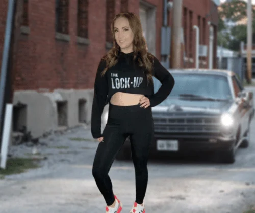Women's Lockup Gym Training Long Sleeve Crop Top Only - Black